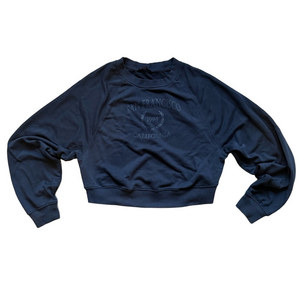 NOBO Blue Crew Neck Sweater Cropped Style
